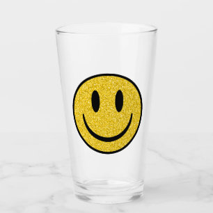 Glitter Smile Face Glass