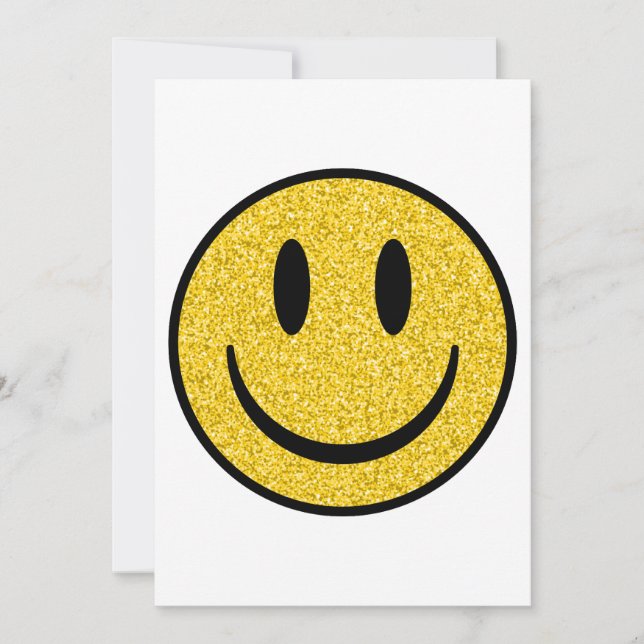 Glitter Smile Face Invitation (Front)