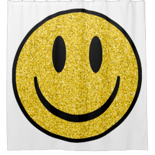 Glitter Smiley Face Shower Curtain