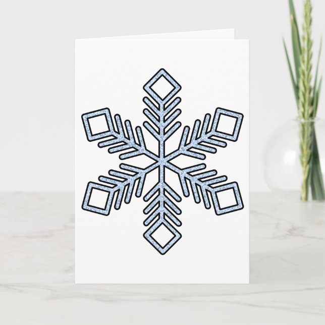 Glitter Snowflake - Baby Blue Branches Card (Front)
