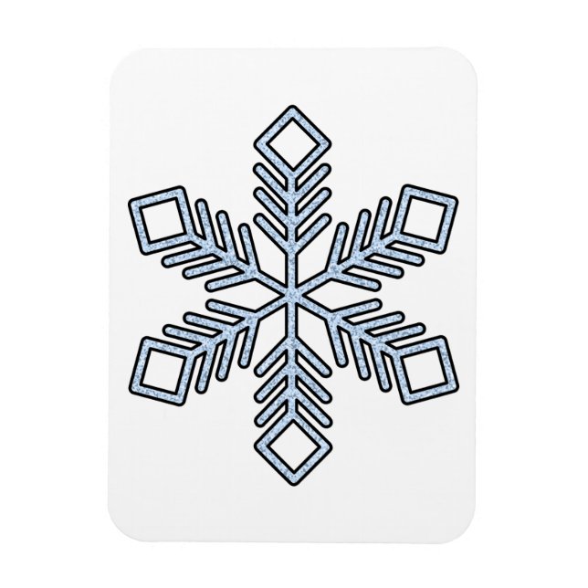 Glitter Snowflake - Baby Blue Branches Magnet (Vertical)