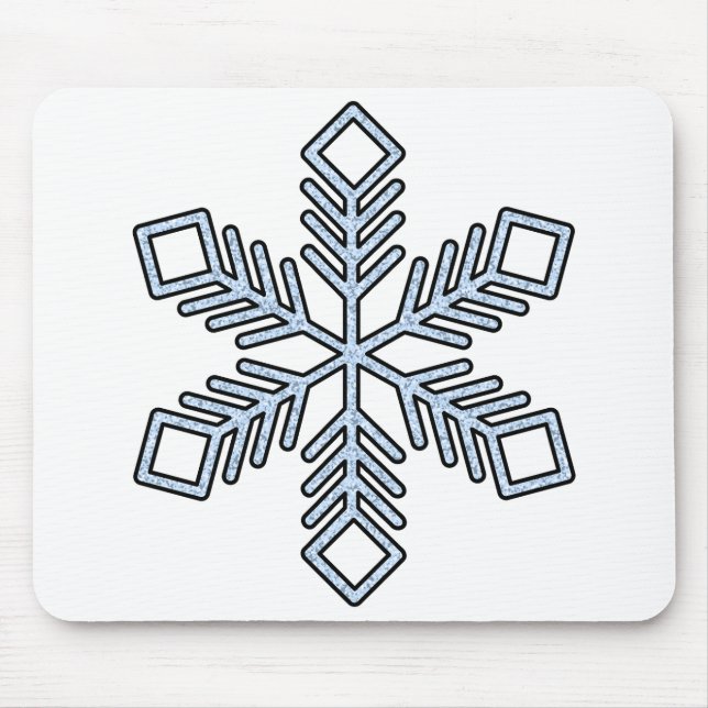 Glitter Snowflake - Baby Blue Branches Mouse Pad (Front)