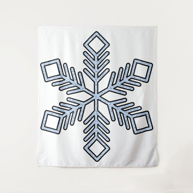 Glitter Snowflake - Baby Blue Branches Tapestry (Front)