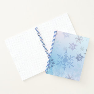 Glitter Snowflake Snowy Mountain Winter Notebook