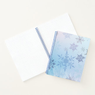 Glitter Snowflake Snowy Mountain Winter Notebook