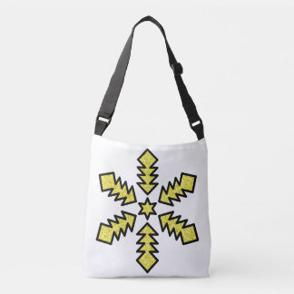 Glitter Snowflake - Yellow Star Crossbody Bag