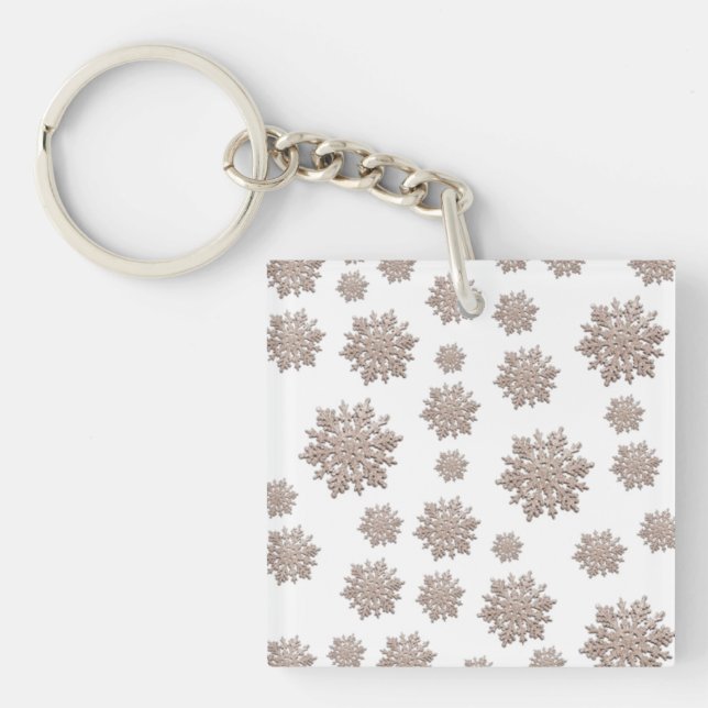 Glitter Snowflakes Key Ring (Front)
