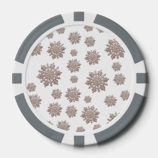 Glitter Snowflakes Poker Chips (Front)