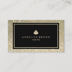 Glitter Spade Symbol Business Card