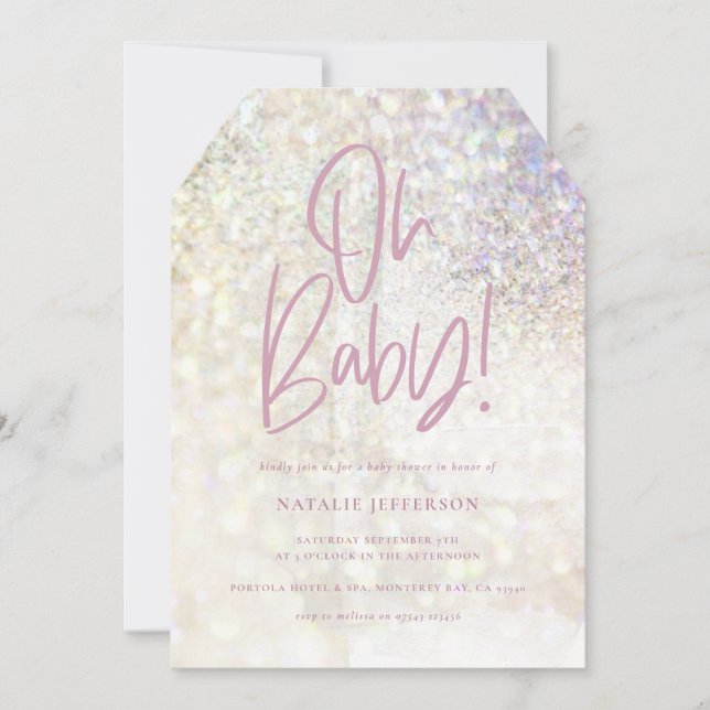 Glitter sparkle classy oh baby! shower party (Front)