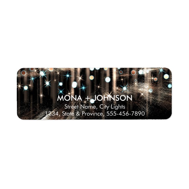 Glitter Sparkle Confetti Dots Modern Return labels (Front)