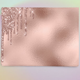 Glitter Sparkle Drips Rose Gold foil Tissue Paper