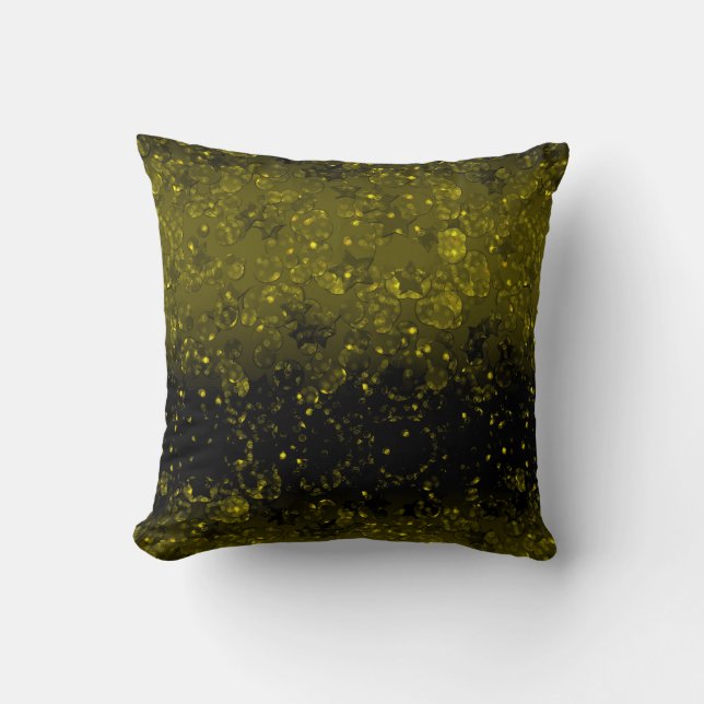 Glitter sparkle seamless confetti green shine dark cushion (Front)