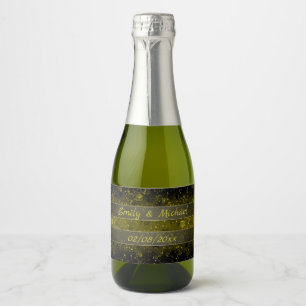 Glitter sparkle seamless confetti green shine dark sparkling wine label