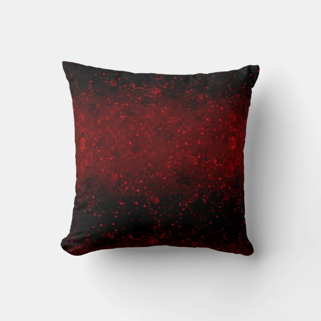 Glitter sparkle seamless confetti red shine dark e cushion (Front)