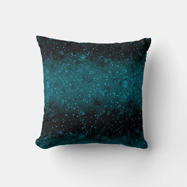 Glitter sparkle seamless confetti turquoise shine cushion (Front)