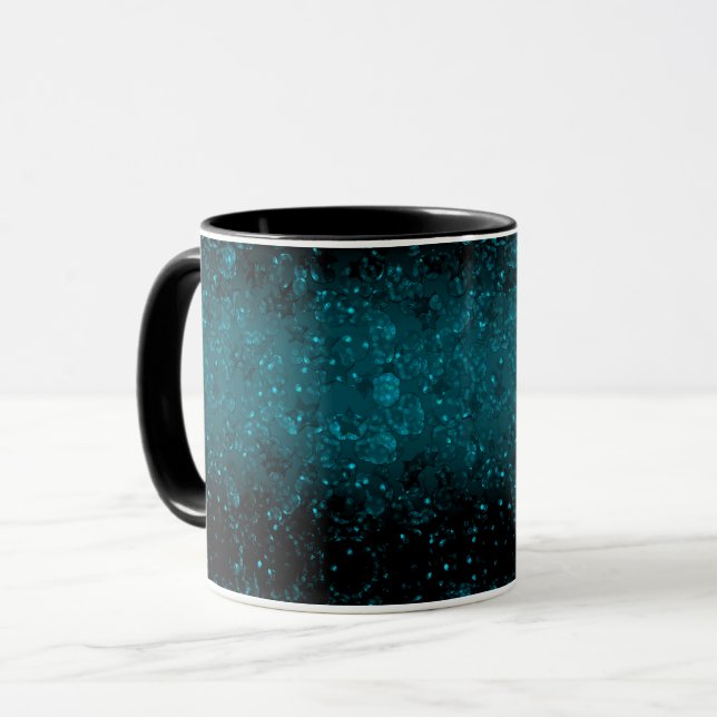 Glitter sparkle seamless confetti turquoise shine mug (Front Left)