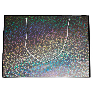 Glitter sparkle sequin confetti multicolor print p large gift bag