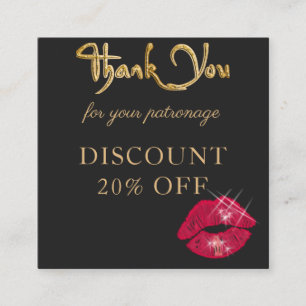Glitter & Sparkling Shiny Red Lips & Social Media  Discount Card