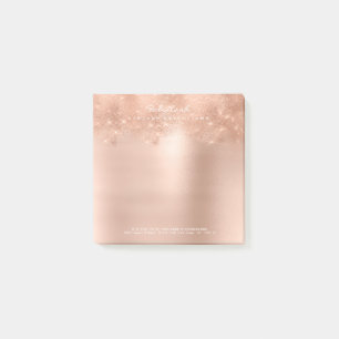 Glitter Sparkly Skinny Rose Gold Powder White Glam Post-it Notes