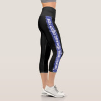 Glitter Sport Stripe Blue Custom Text Legging