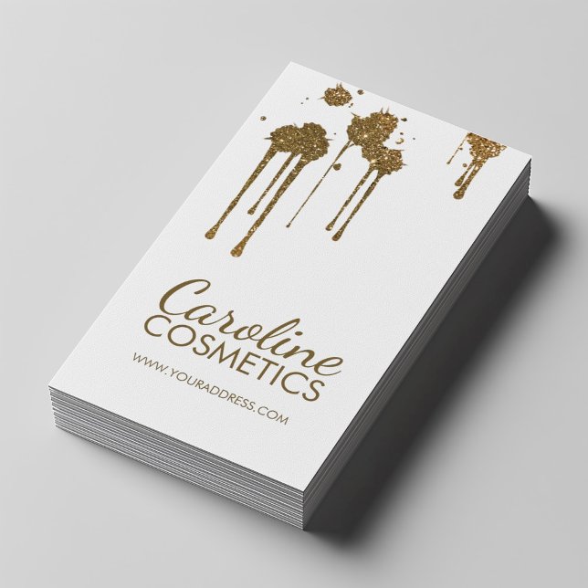 Glitter Spots Cosmetologist Simple White Card (Perfect for business)