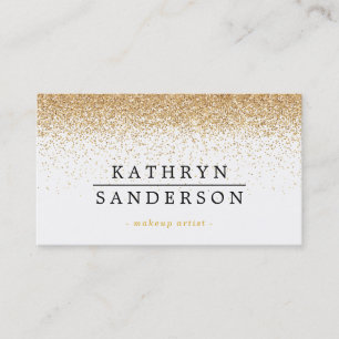 GLITTER sprinkle stylish glamourous gold black Business Card