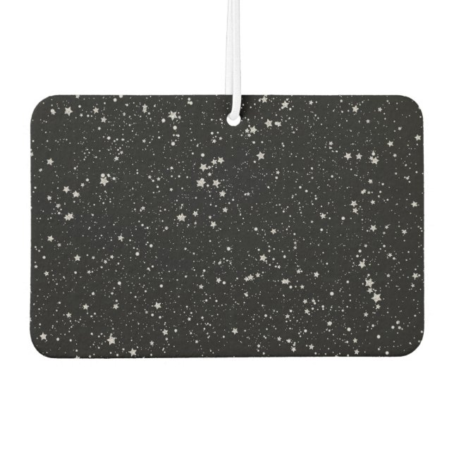 Glitter Stars2 - Silver Black Car Air Freshener (Front)