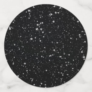 Glitter Stars2 - Silver Black Confetti