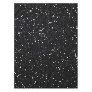 Glitter Stars2 - Silver Black Tablecloth