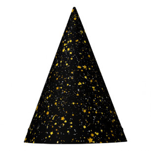 Glitter Stars3 - Gold Black Party Hat