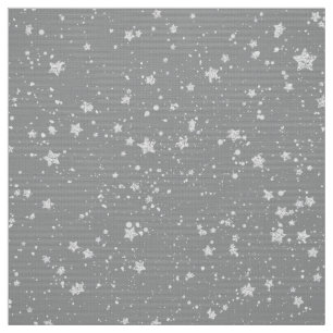 Glitter Stars4 - Silver Fabric