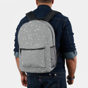 Glitter Stars4 - Silver Printed Backpack