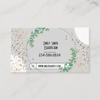 Glitter Stars Boho Wreath Business Card