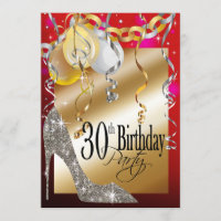 Glitter Stiletto Balloons 21st Birthday red