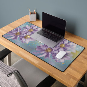 Glitter Storm Fantasy Flowers    Desk Mat