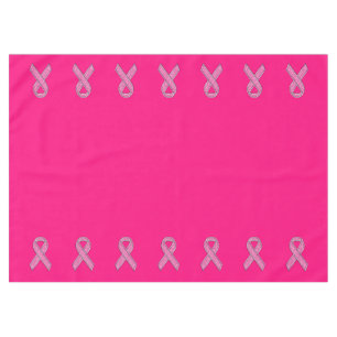 Glitter Style Pink Ribbon Awareness Fuchsia Tablecloth