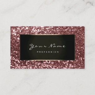 Glitter Stylist Fashion Blogger Gold Black Pink Business Card