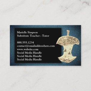 Glitter Substitute Preschool Teacher Professor     Business Card