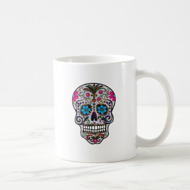 glitter Sugar Skull Coffee Mug (Right)