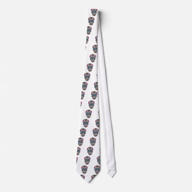 glitter Sugar Skull Tie (Front)