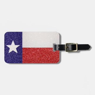 Glitter Texas flag customisable luggage tag