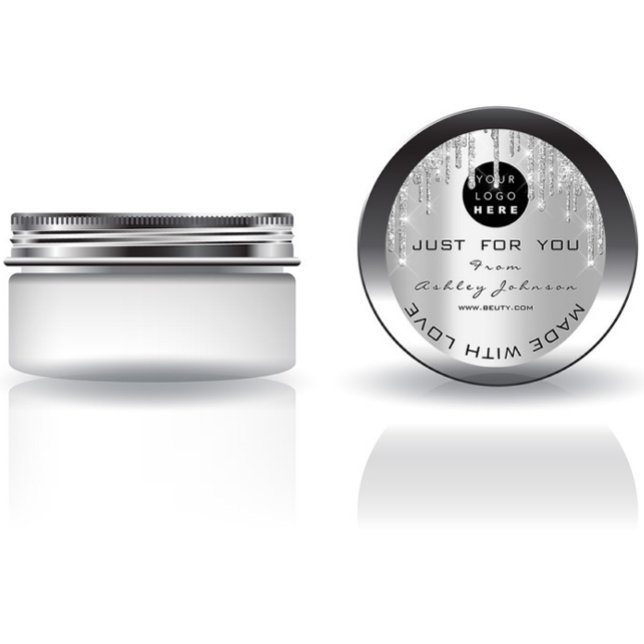 Glitter Thank Logo Made With Love Silver Gray Classic Round Sticker (Glitter Thank Logo Made With Love Silver Gray Classic Round Sticker)