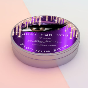 Glitter Thank You Eyelash Rose Purple With Love Classic Round Sticker