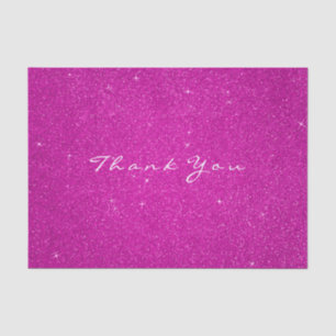 Glitter Thank You Fuchsia HotPink Rose Favour Whit Tissue Paper