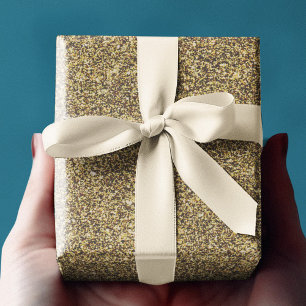 Glitter themed gold gift wrap for special occasion