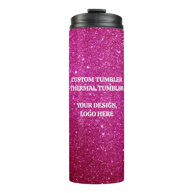 Glitter Thermal Tumbler - Custom Travel Mug (Front)