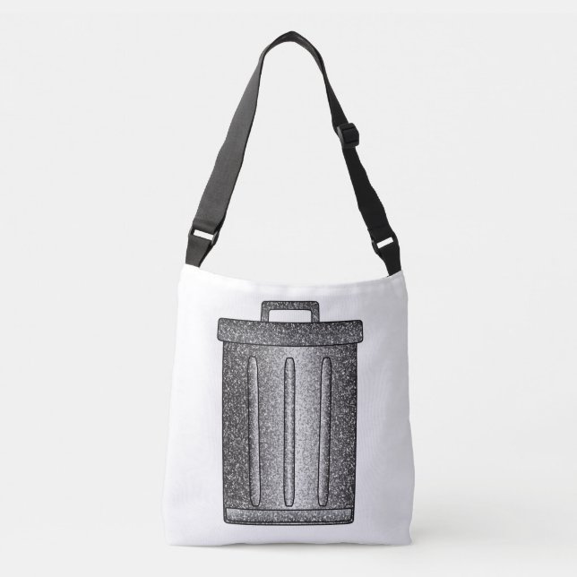 Glitter Trash Can Crossbody Bag (Front)