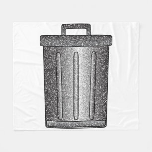 Glitter Trash Can Fleece Blanket