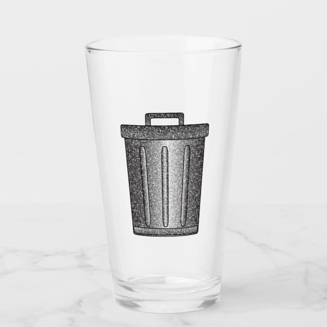 Glitter Trash Can Glass (Front)